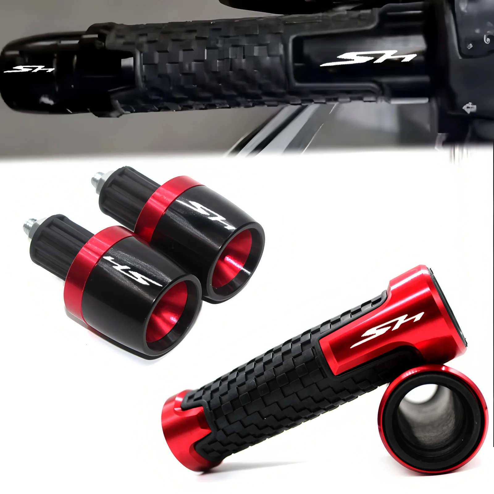 Motorcycle Hand Grips Handle Bar End Cap Fit For SH300 SH150 SH125 SH 300 150 125 SH150i SH150i SH 150i 125i