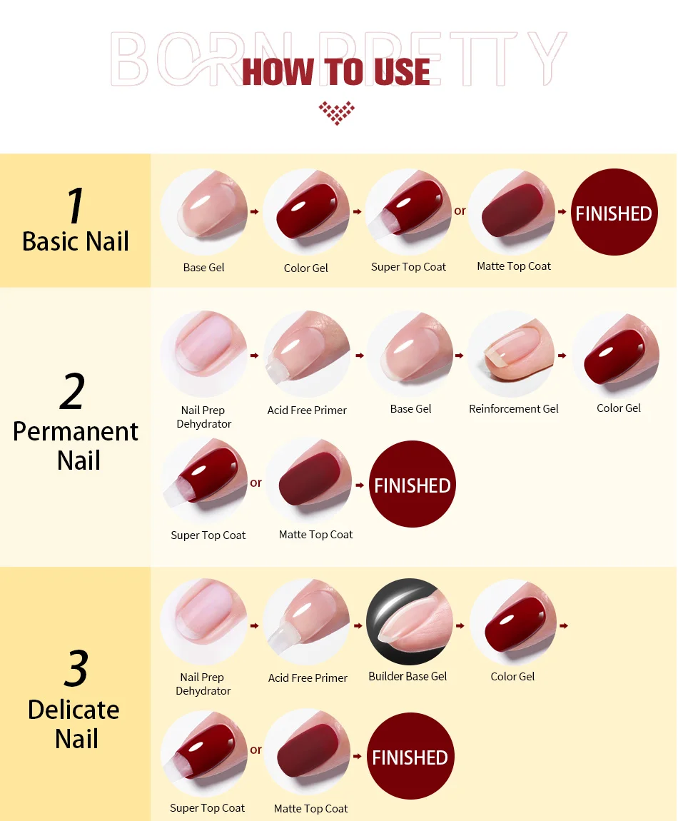 BORN PRETTY Base Gel Super Top Coat Nagellack Design-Verstärker Lack Semi-Permanent Abziehbarer UV LED Nagelkunst-Lack 10ml – Detail 12