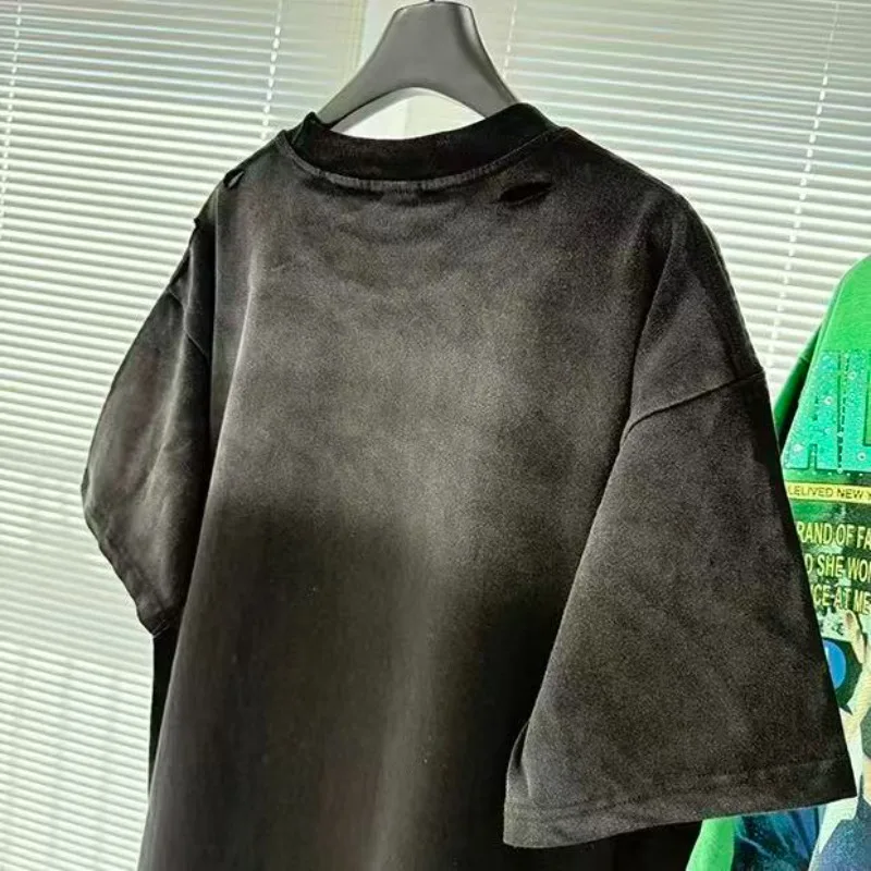 Boy Print VALLEY Oversized Black T Shirt  American Vintage Pure Cotton Valley Womens Short Sleeves Mens Top Tees
