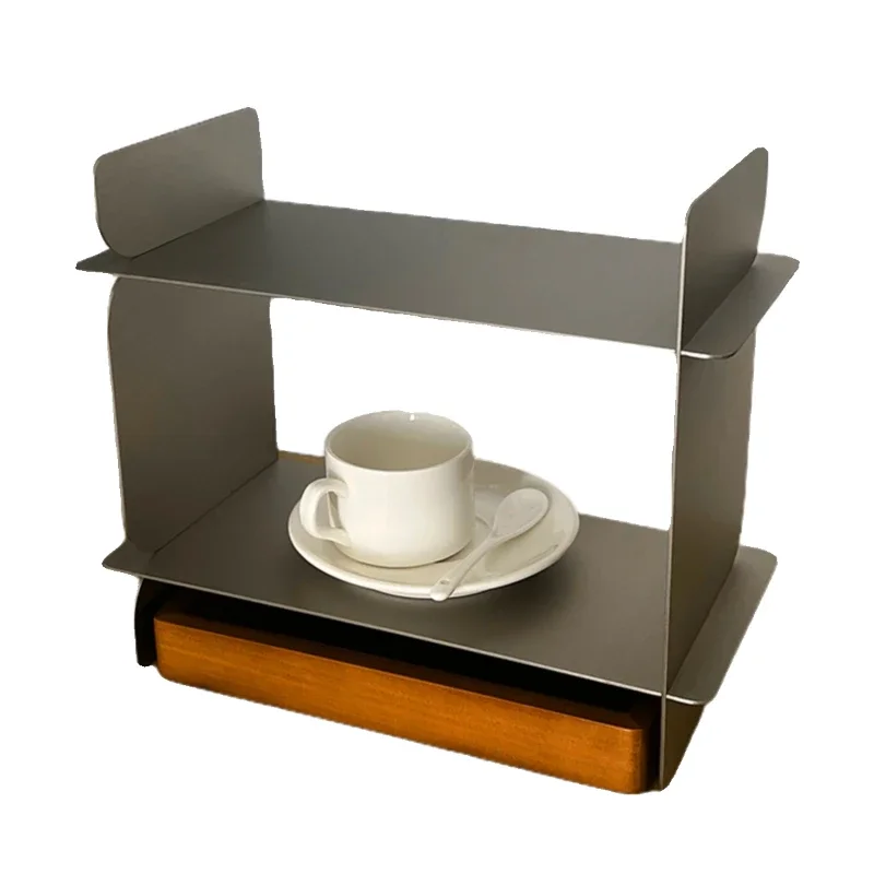 

Light luxury ins style finishing coffee cup storage display stand water bar stainless steel bedroom