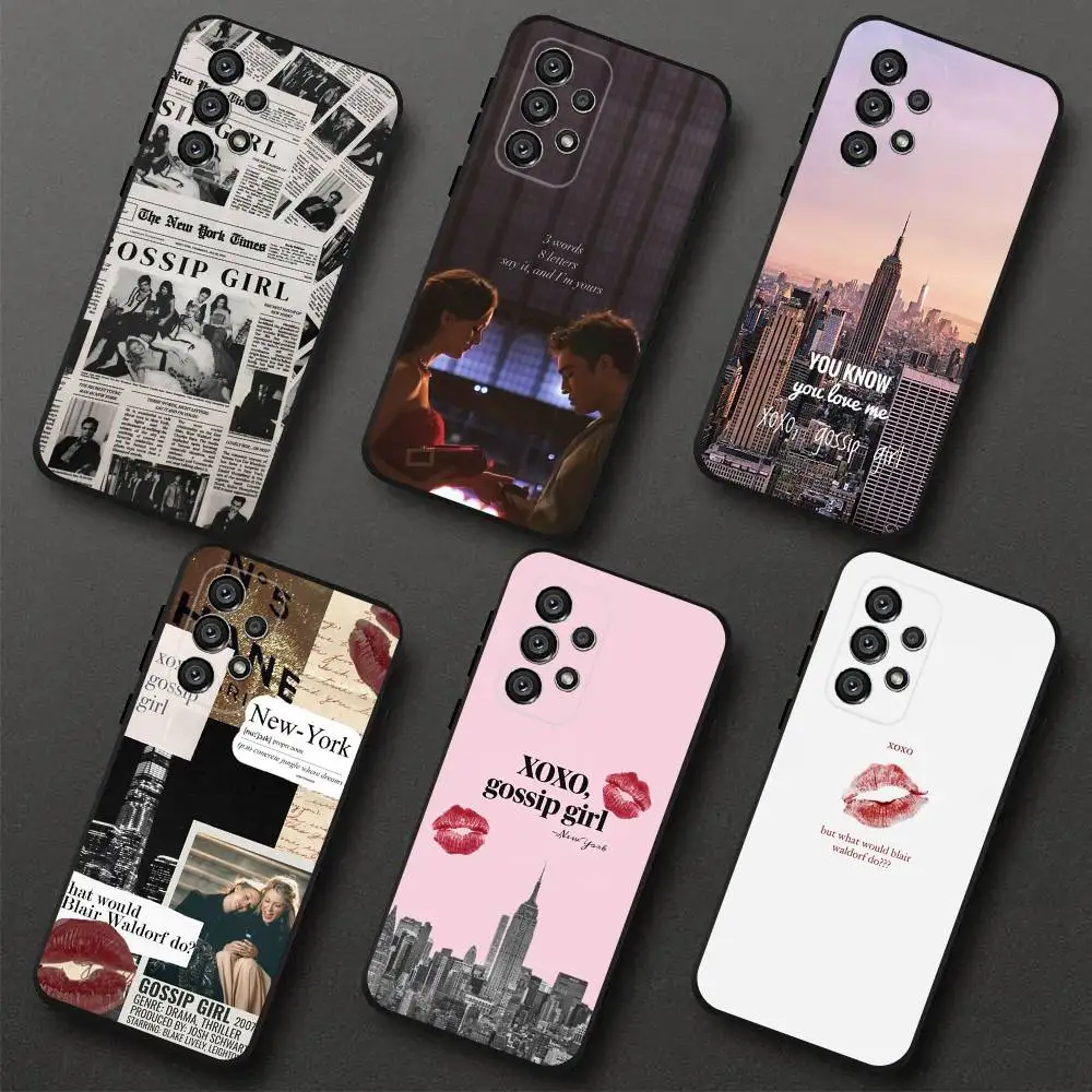 

G-Gossip Girl show Phone Case For Samsung S 25,24,23,22,30,21,10,9,Ultra,Plus,Lite,FE,4,5G Black Soft Case