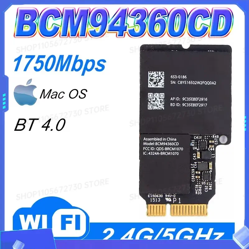 for ZZ 2026 Broadcom Bcm94360Cd Mini PCI E Wireless Network Card 802.11ac 1300Mbps WiFi Bluetooth 4.0 WLAN Adapter