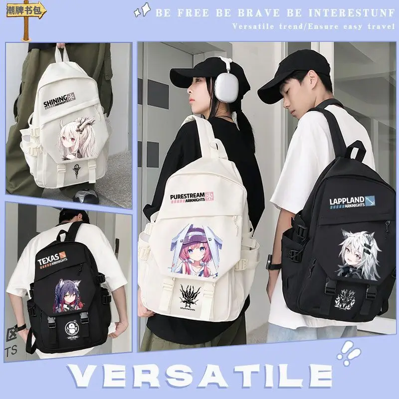 Arknights Cartoon Elementary Large Capacity Backpack Middle And School High Appearance Lightweight Burden-Reducing Double
