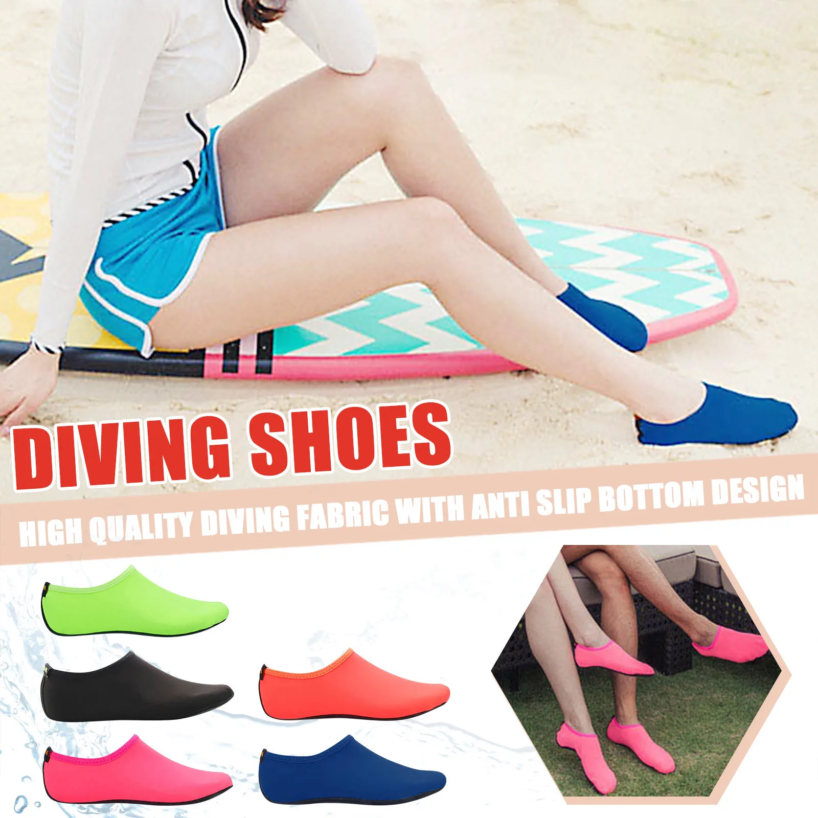 Water Shoes Men Women Swimming Socks Printing Color Summer Beach Sneakers Seaside Sneaker Socks Slippers for Men Women