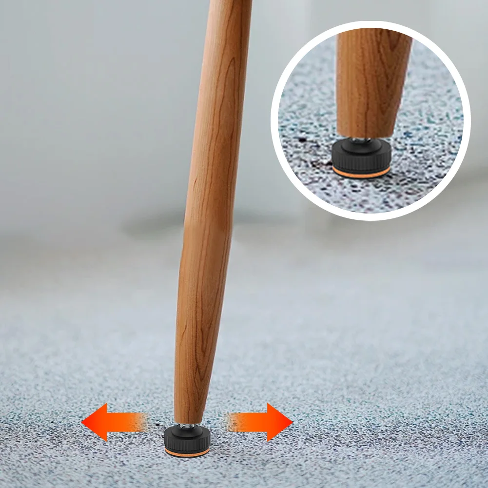 Niveladores de muebles ajustables con protectores de suelo, pies de nivelación de muebles para mesas, armarios, sillas, patas de taburete, 3/8 pulgadas, 20 piezas