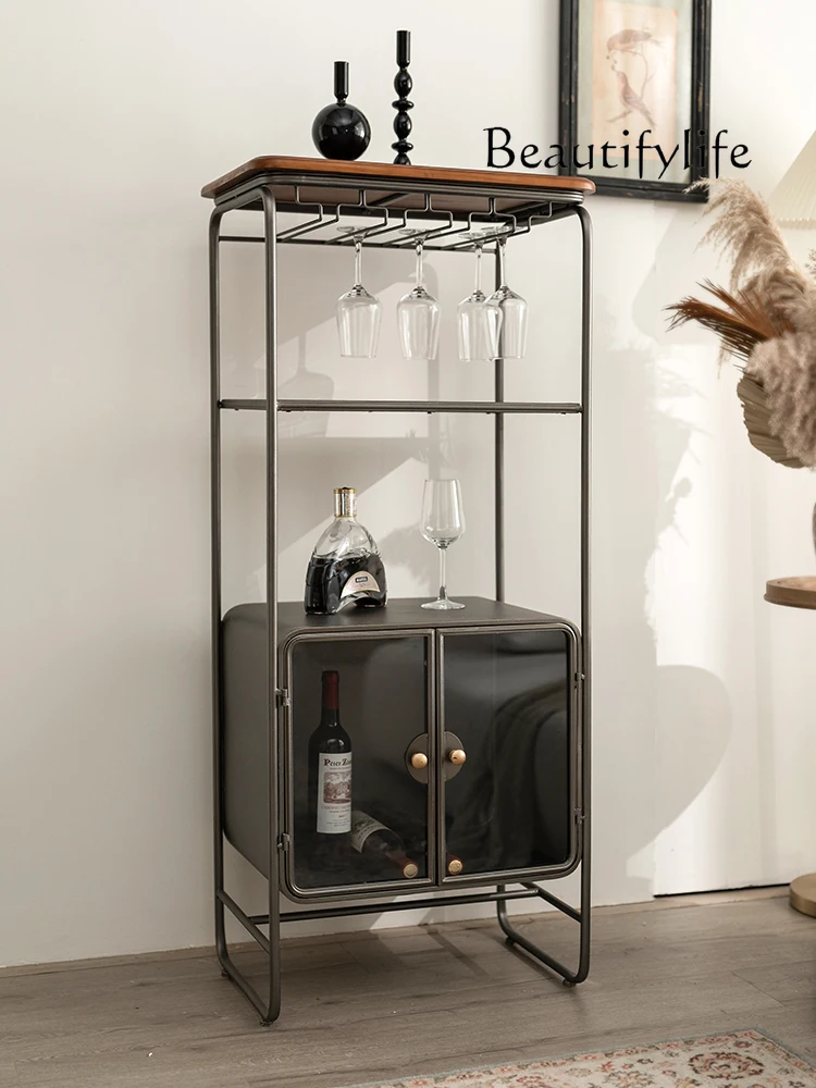 

American Retro Industrial Style Wine Cabinet Household Minimalist Storage Rack