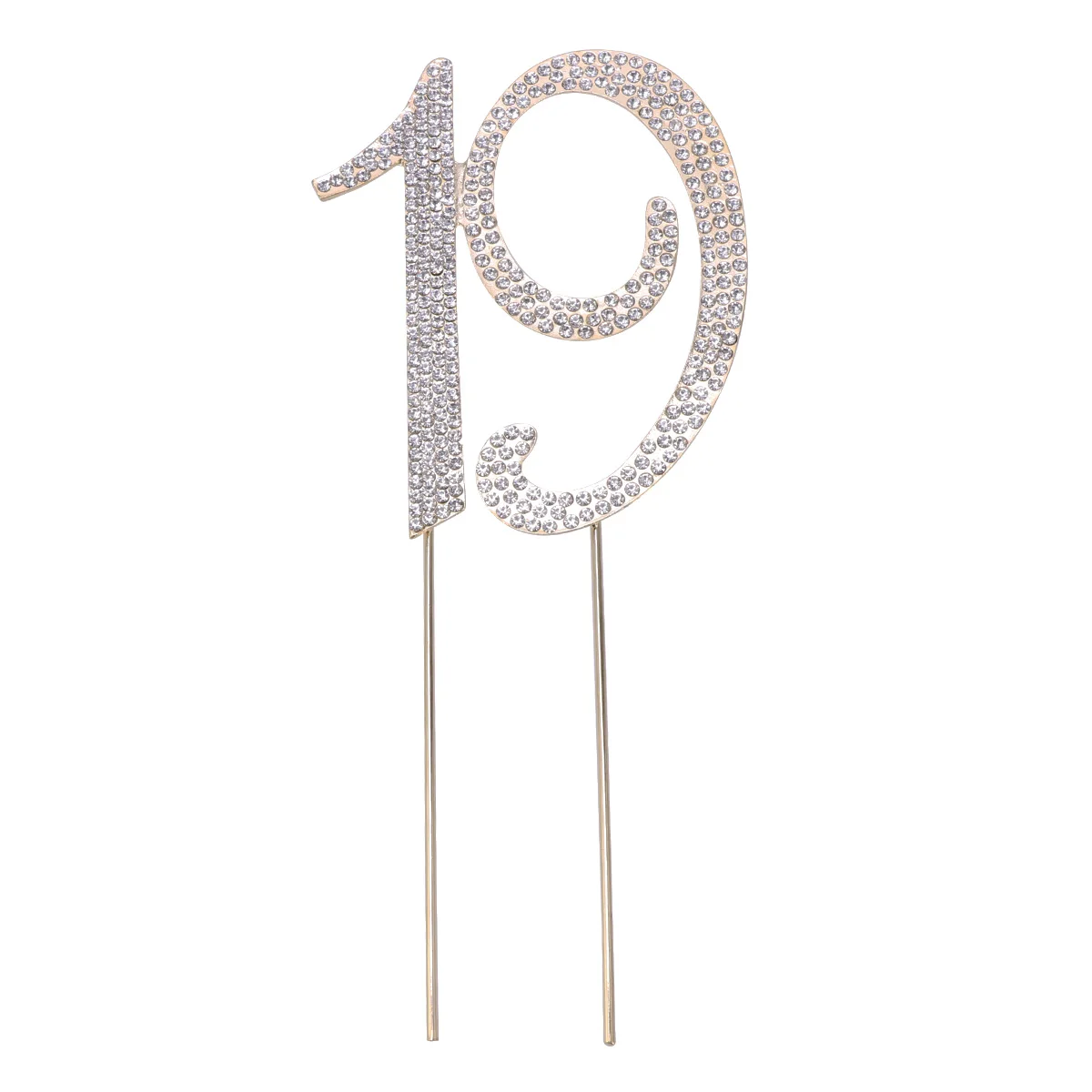 

Rhinestone Cake Topper Insert Decorations Birthday Anniversary Number Card Crystal Keepsake Reusable Alloy