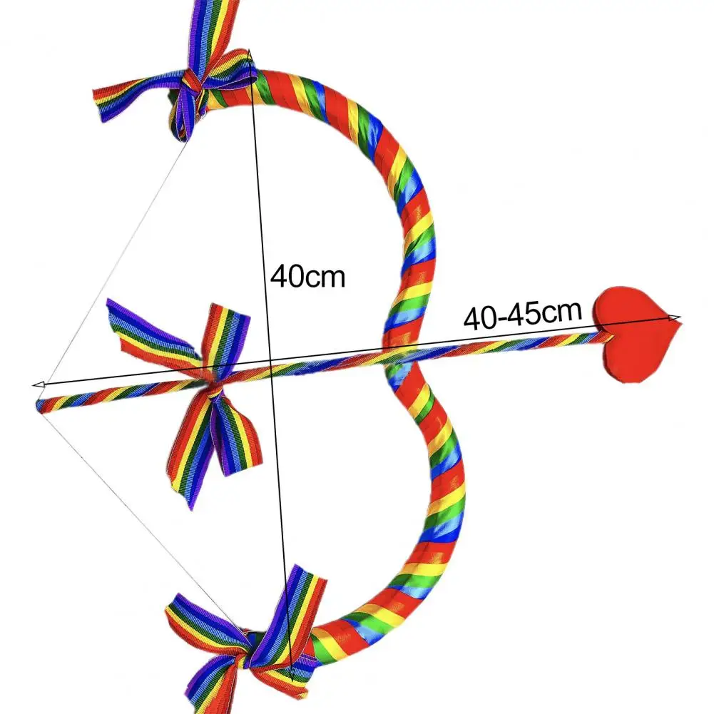 Cupid Bow And Arrow Prop Heart Shape Bow Decor Valentine Day Photography Filming Stage Costume Stage Performance Accessories