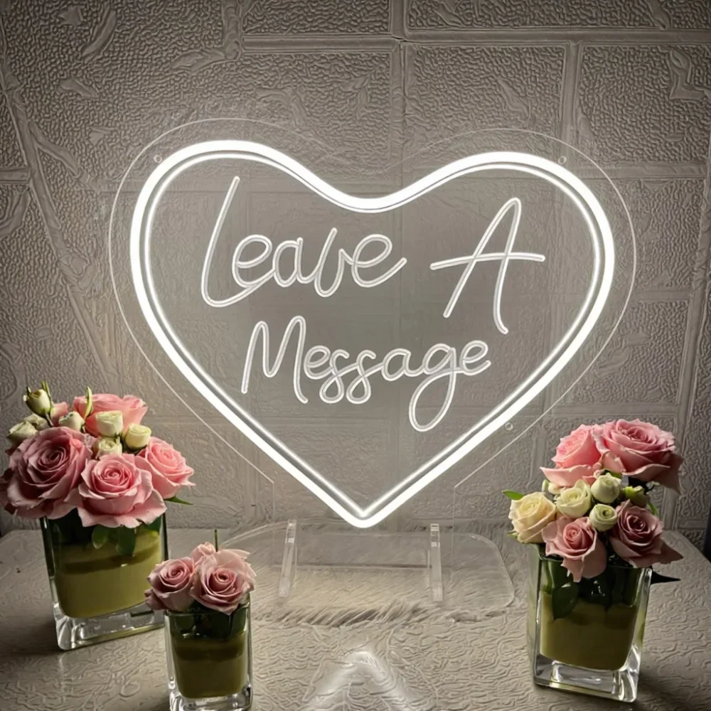 Leave A Message Neon Led Sign Light Girl Boy Bedroom Party Table Decor Desk Night Lamp Lights Sign USB Wedding Coffee Decoration