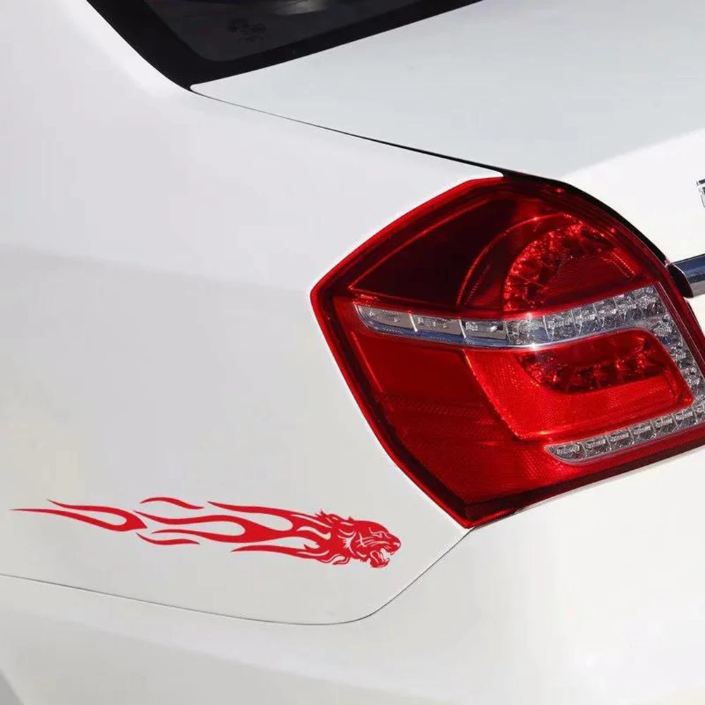 2 Flame Style Reflective Decals for Cars Motorcycles and Riding Gear with PET Film and Weather Resistant Adhesion
