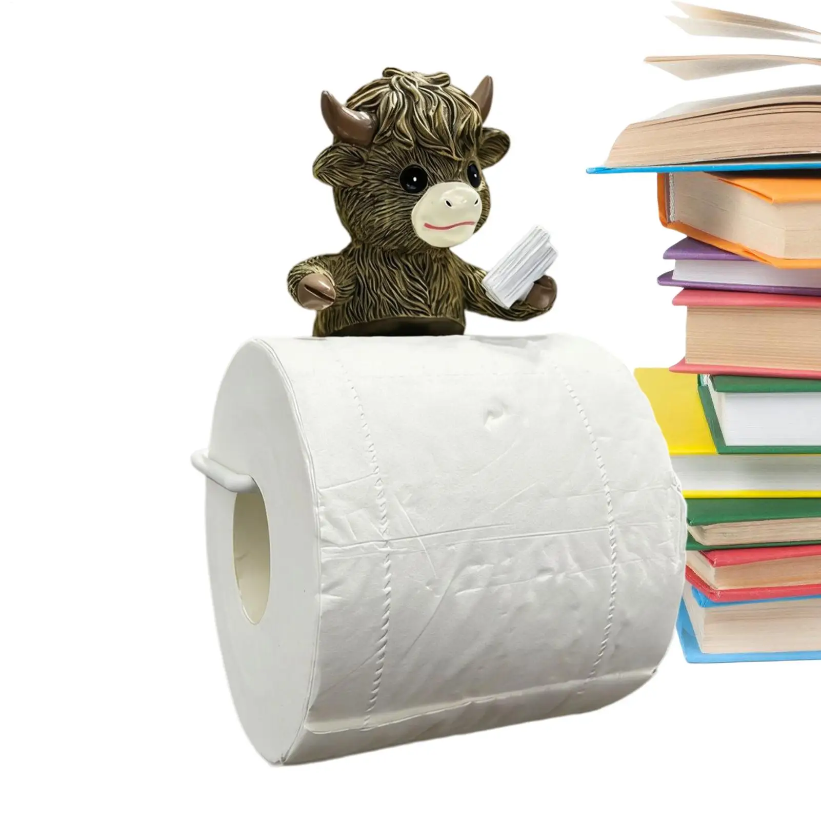 

Rustic Wall Mount Cow Stand Farmhouse Paper Towel Holder Fun Toilet Roll Paper Holder Kitchen Wall Mount Creative Tissue Holder