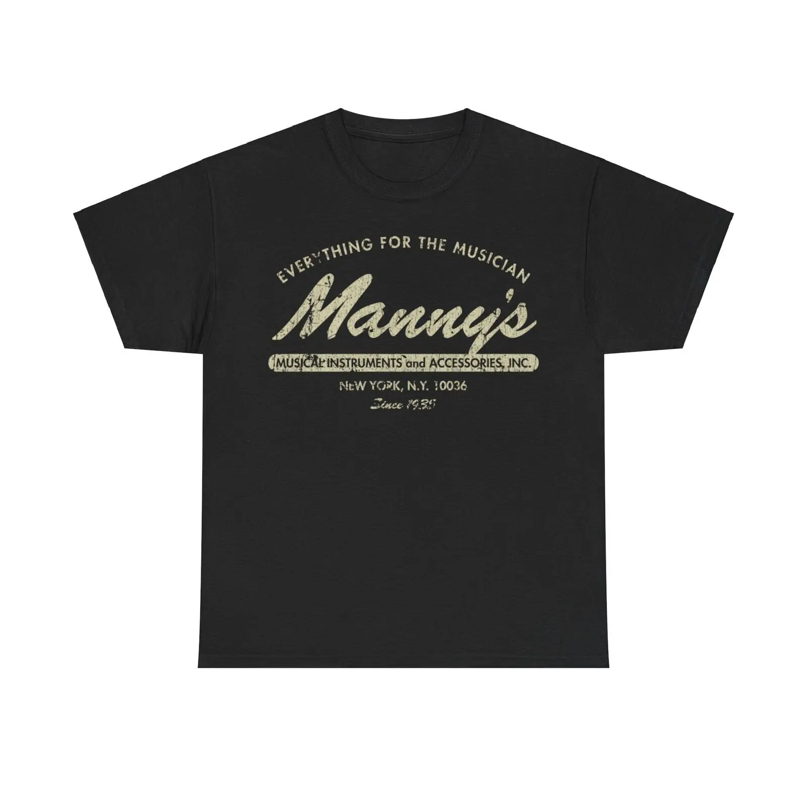 Mannys Music 1935 Retail Store Distressed Print T-shirt