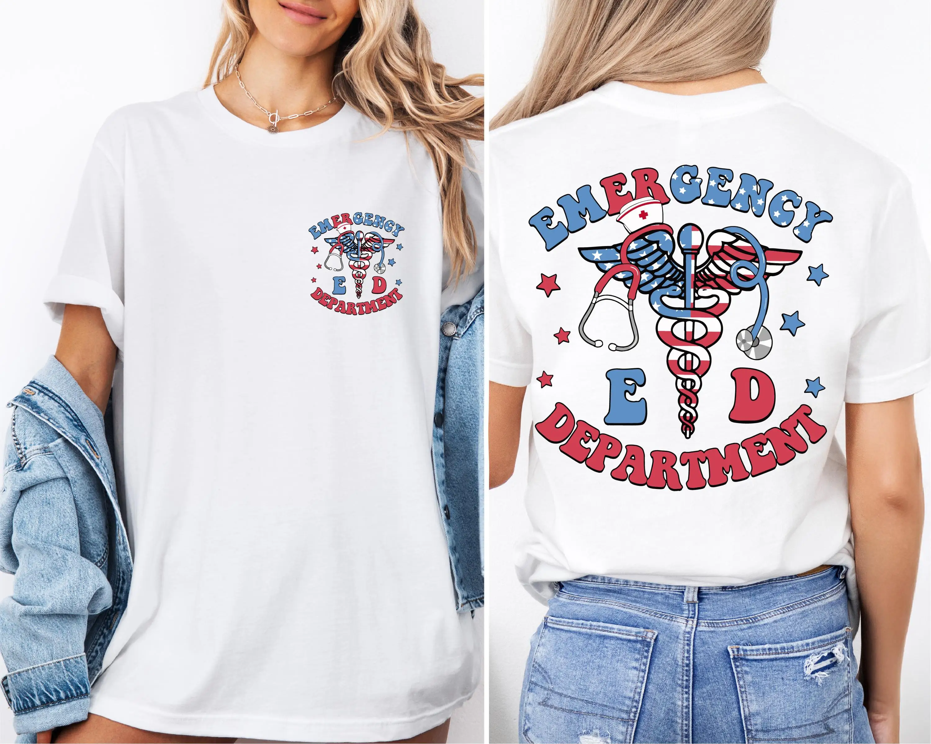 American Emergency Department T-shirt, 4th of July Nurse Shirt, American Nurse Tee, Independence Day Tee,  ED 4th Of July Tee