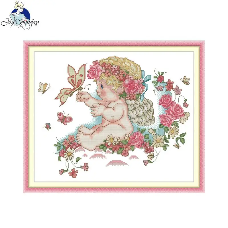 Stamped Cross Stitch Embroidery Needlework Kits Baby and His Doll Patterns 11CT 14CT Printed Counted Thread Craft Home Decor Set
