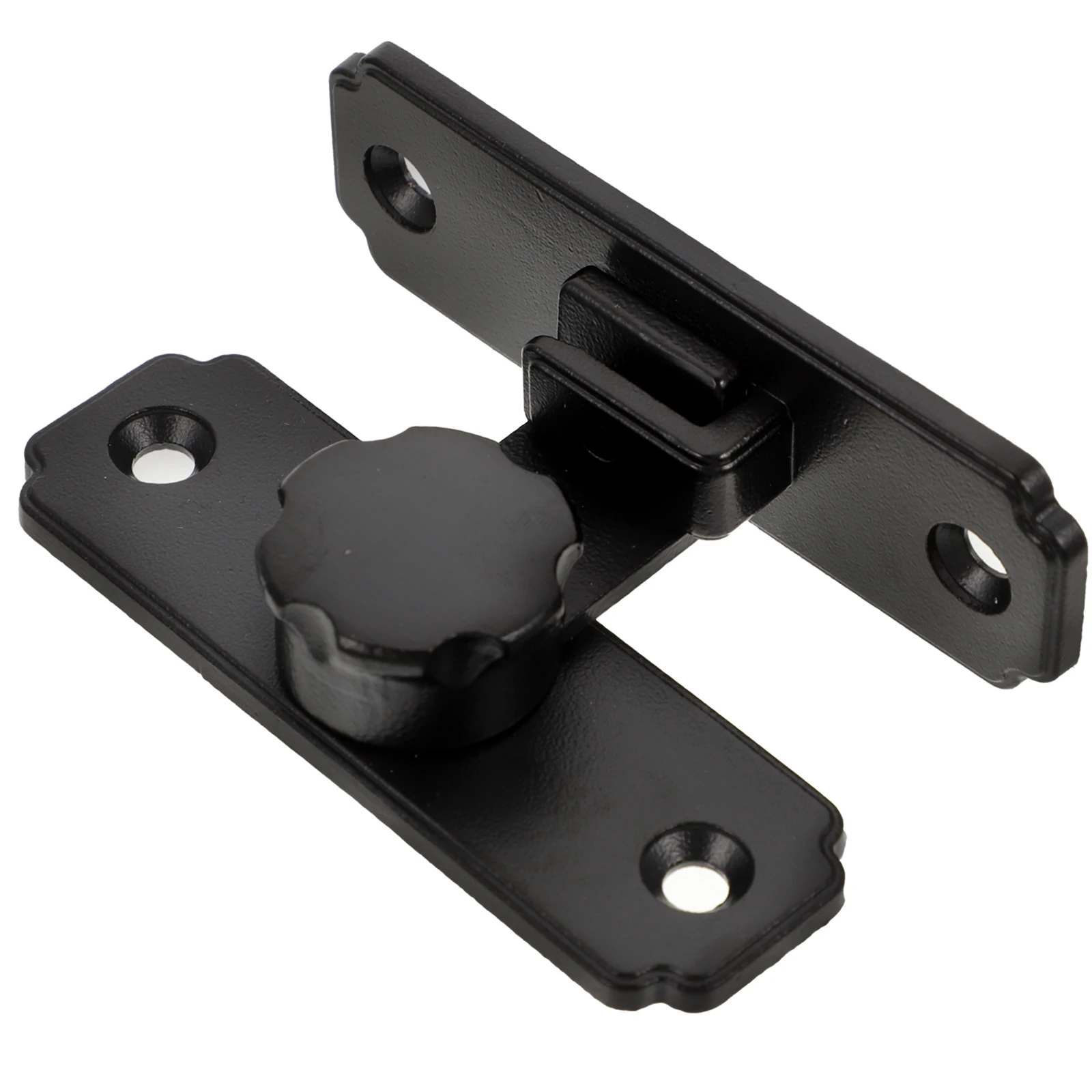 

Stainless Steel 90 Degree Rotatable Gate Lock Latches for Wooden Fence Sliding Doors Barn Black DoorLatch