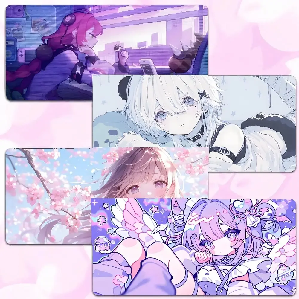 anime character Anime Kawaii Girls Mouse Pad Thick Lock Edge Gaming Desk Mat Large Size PC Mouse Pad Home decor
