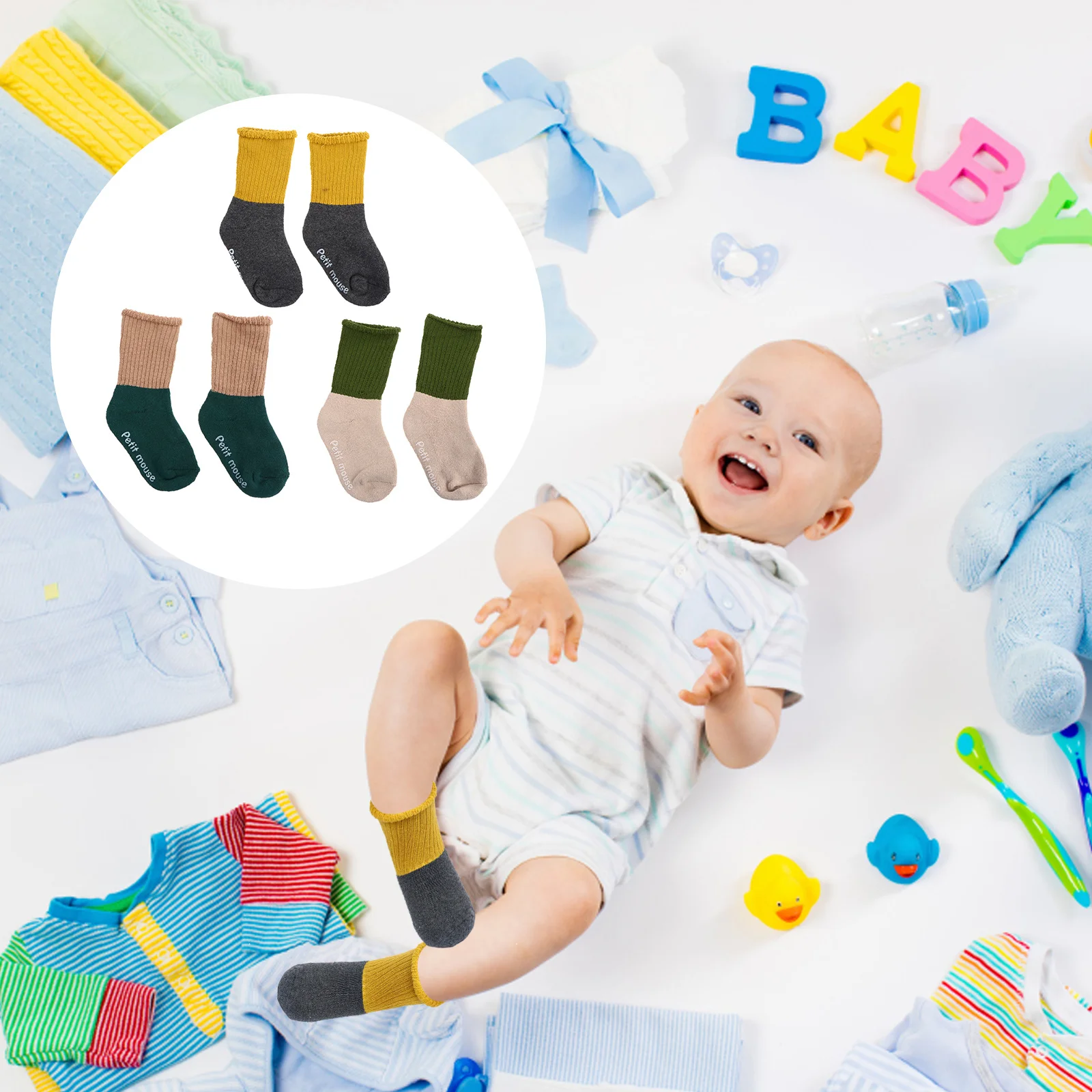 

3 Pairs Warm Baby Floor Socks Soft Kids Anti Skid Stockings Winter Long Socks 1 3 Years Practical Gifts