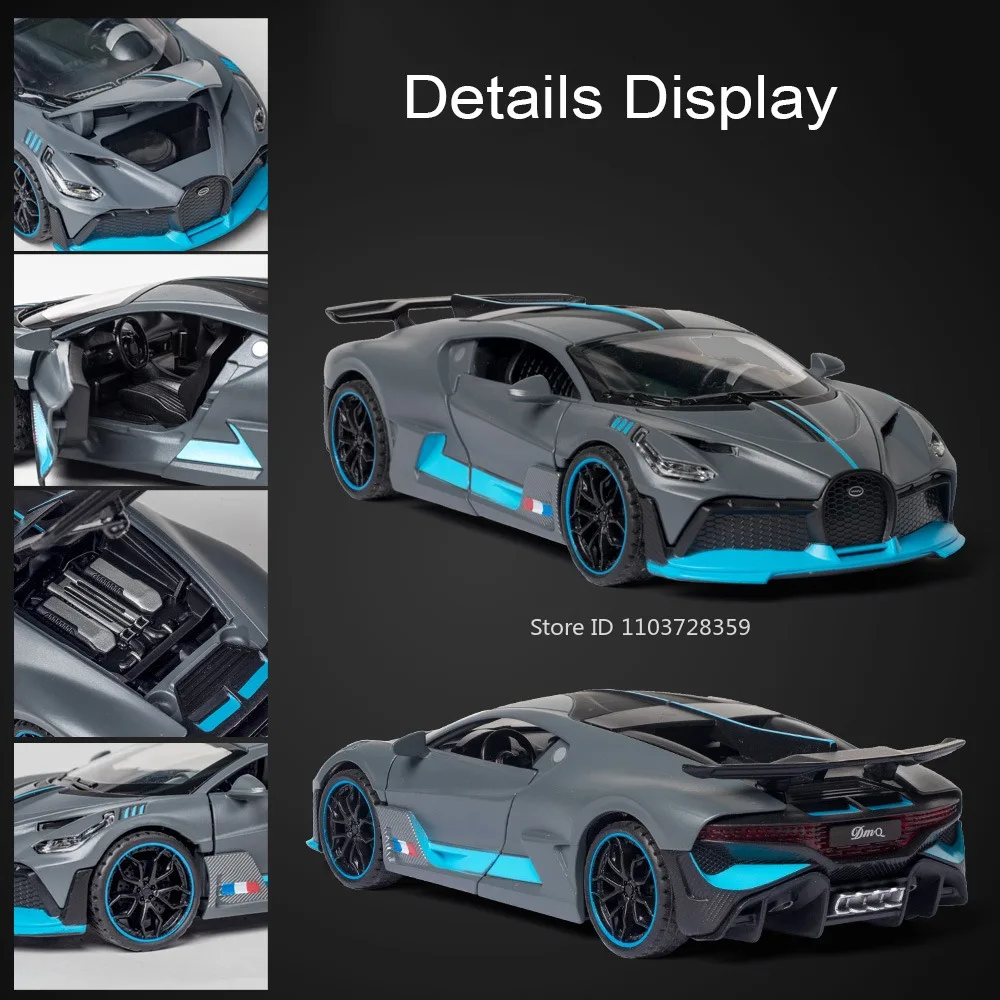 1:32 DIVO BOLIDE Supercar Car Models Alloy Diecast Mini Sports Cars Sound Light Doors Opened Pull Back Ornament for Kids Gifts