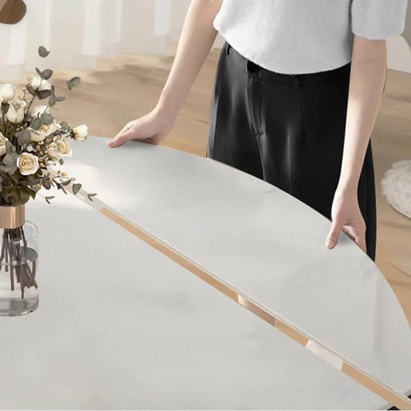 قابلة للتمديد طاولة طعام حديثة آلية تمديد فاخرة مستديرة غرفة المعيشة طاولة طعام الجانب الحد الأدنى ميسا أثاث المنزل