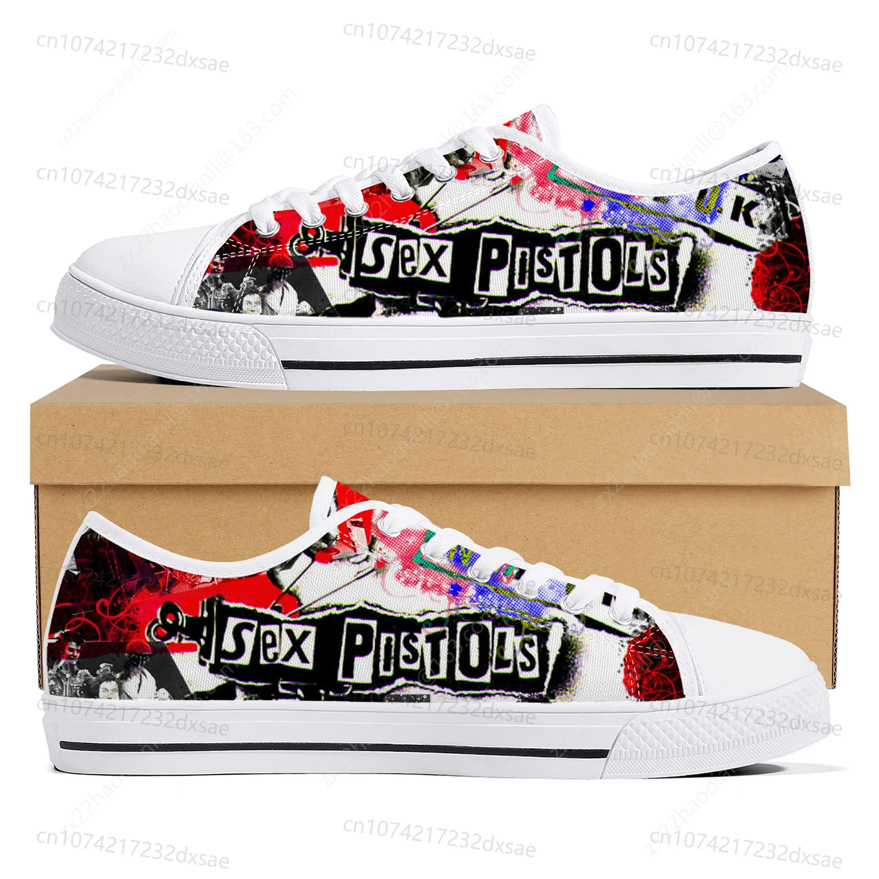 Sex Pistols Punk Rock Band Low Top High Quality Sneakers Mens Women Teenager Canvas Sneaker Casual Couple Shoes Custom Shoes