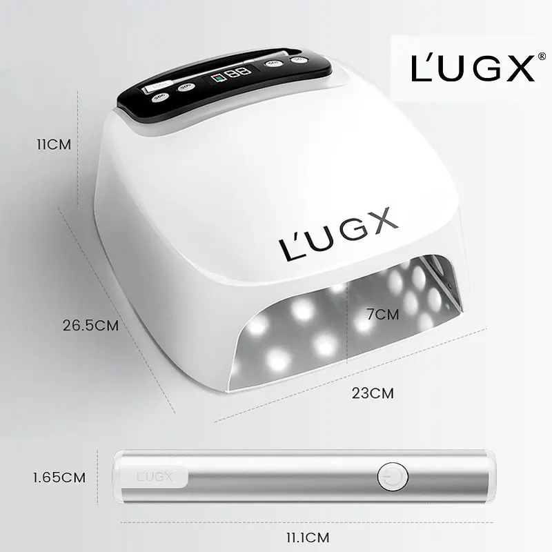 LUGX Nail Dryer Lamp 2-in-1 Hybrid Inductive Rechargeable/Plug-in Large Space Fasting Drying Nail Gel Polish UV LED Curing Light