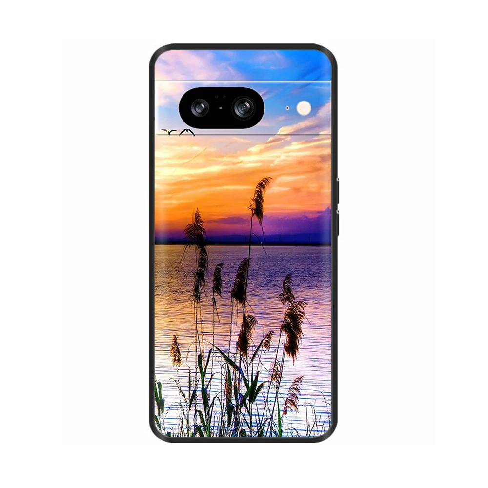 حافظة لهاتف جوجل بيكسل 8A Pixel8 8 Pro فاخرة سوداء ناعمة من السيليكون بولي يوريثان غطاء هاتف ممتص للصدمات لهاتف جوجل بيكسل 8 PRO Pixel8A