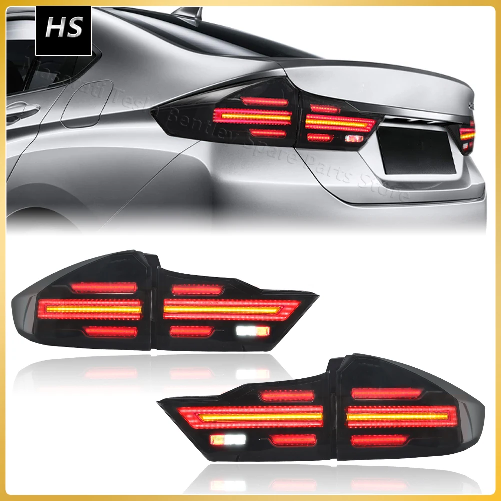 Dla Honda City Grace tylne światło LED montaż 2016-2021 zmodyfikowany Model Porsche tylne światło akcesoria samochodowe DRL skręć w światło hamowania