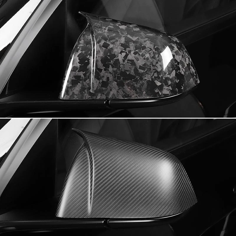 For Tesla Model Y 2019-2023 Rearview Mirror Cover ABS+Carbon Fiber Reversing Mirror Cover Car Modification Accessories