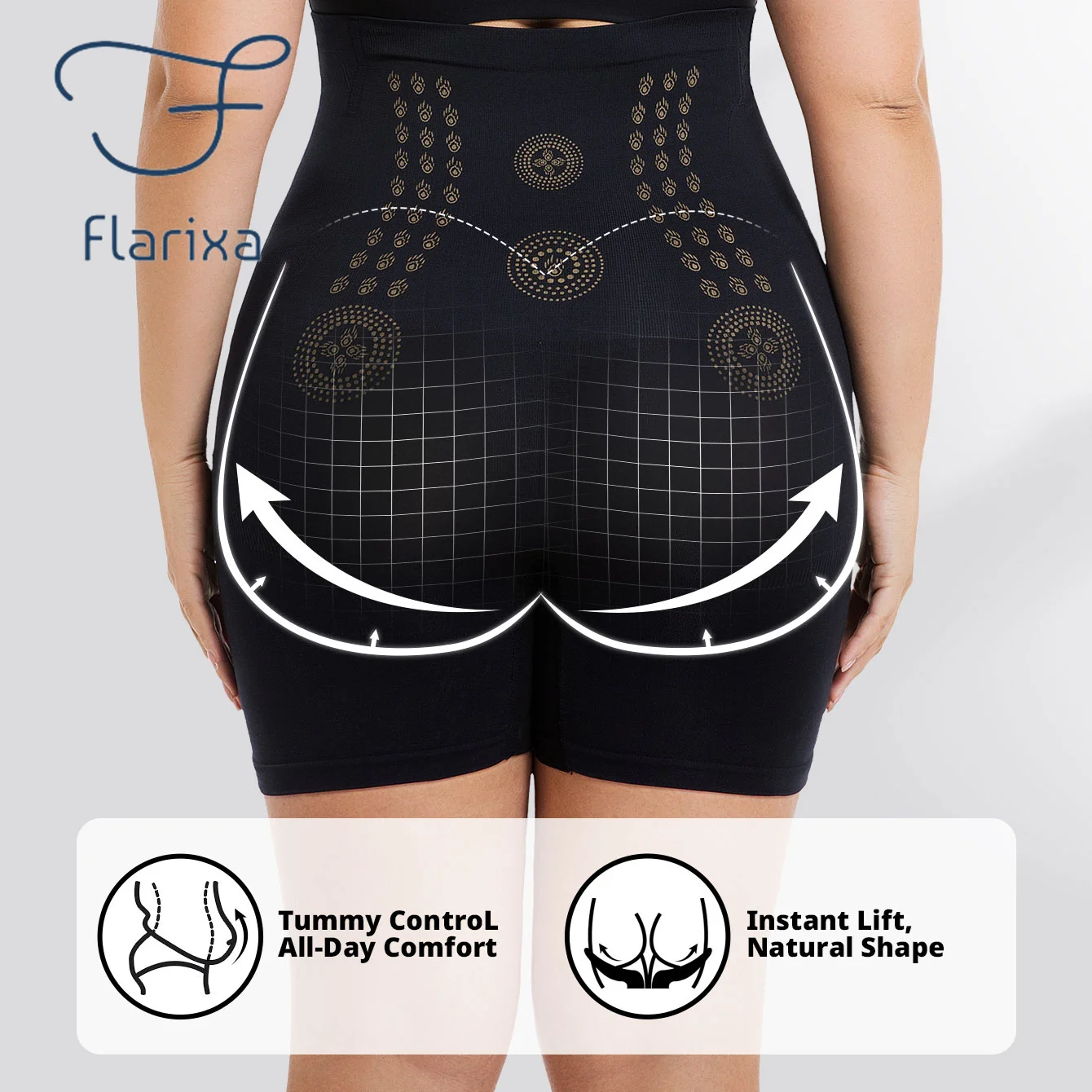 FLARIXA حجم كبير سراويل داخلية عالية الخصر للتحكم في البطن بعد الولادة ملابس داخلية تشكيل سلس سراويل رفع الورك والأرداف