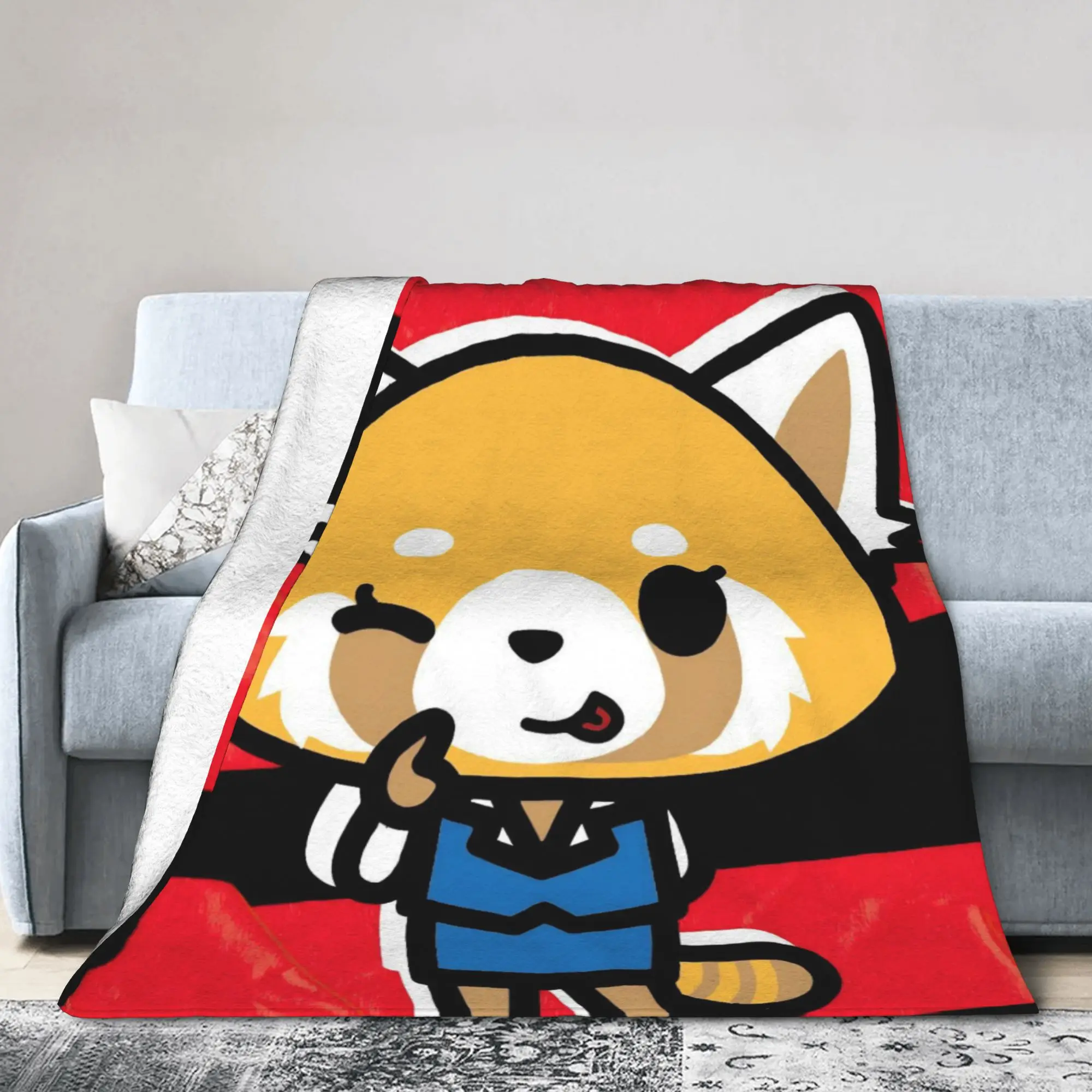 Cute Aggretsuko Retsuko Blanket Anime Flannel Throw Blanket Summer Air Conditioning Decoration Soft Warm Bedspread