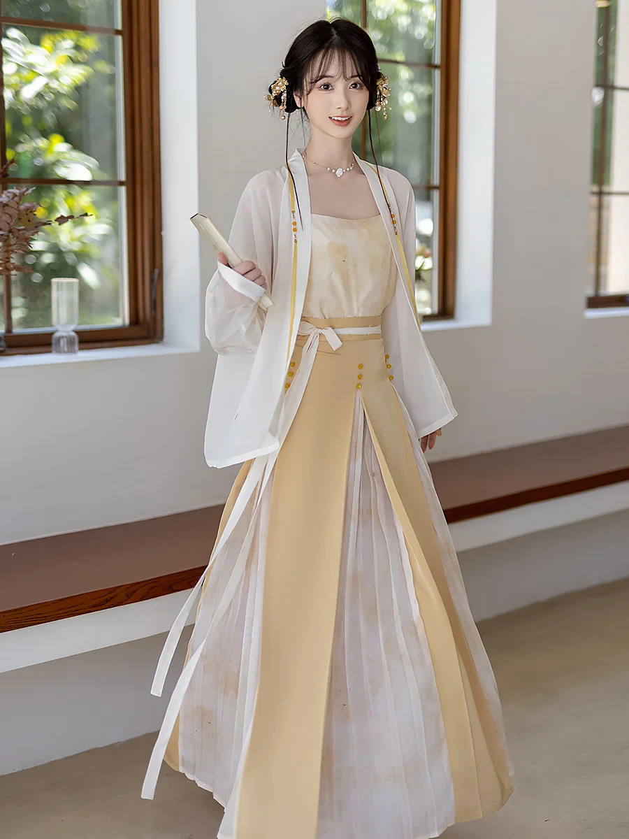 

Оригинальное улучшенное ханьфу с вышивкой «Облака и Луна», юбка-гоу-же в стиле династии Сун, женская одежда для повседневной носки и путешествий.