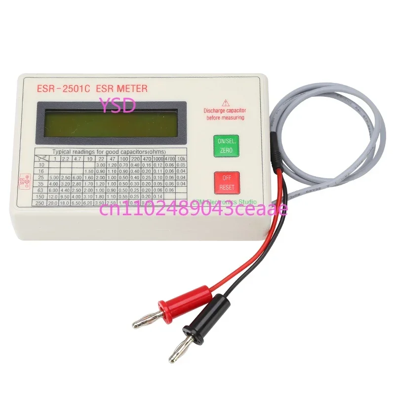 New ESR Capacitor Tester Test In Circuit Capacitance Meter With Test Leads Clip Battery LCD Display ESR Meter