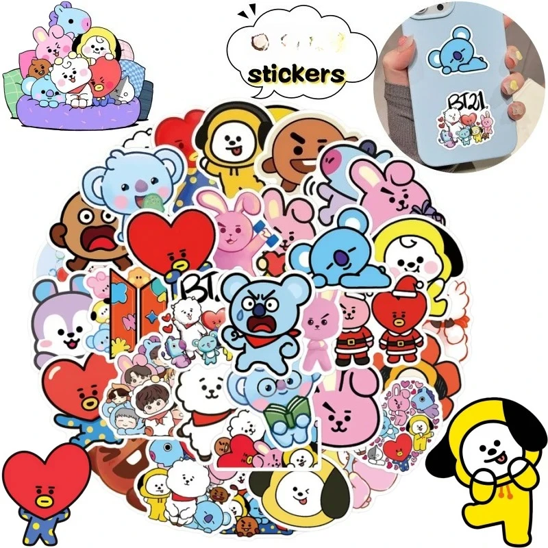 

Новые стикеры Idol Koya RJ Shooky Mang Chimmy Cooky, 55 штук, с высококачественной цветопередачей, мультяшным принтом, для чехлов телефонов, настольного декора, водонепроницаемые