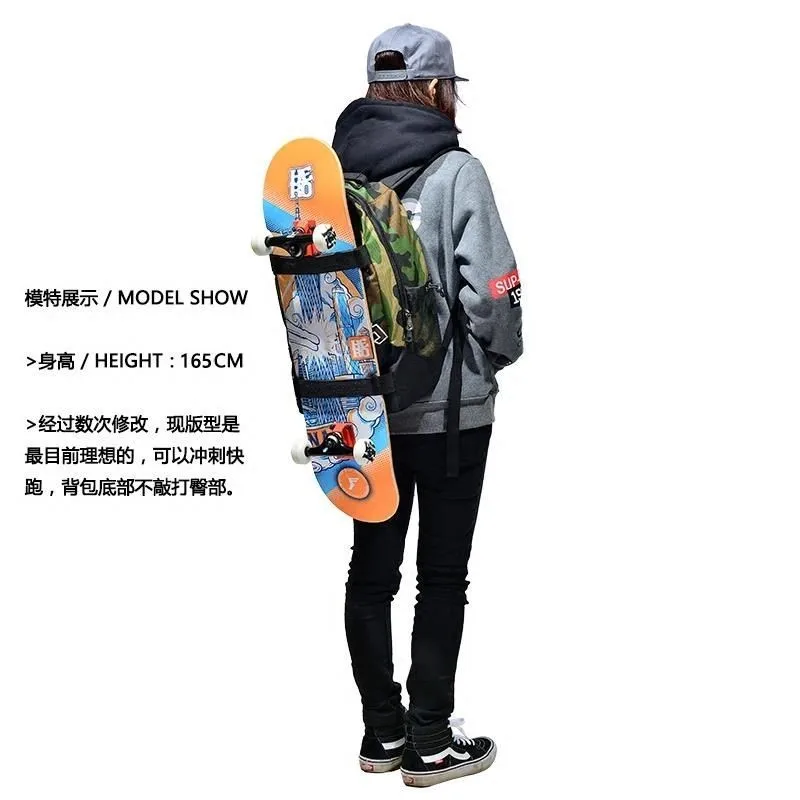 حقيبة ظهر Mackar Skateboard حقيبة ظهر Street Fashion Trend Harajuku Style حقيبة ظهر للكمبيوتر ملابس الشارع حقيبة مدرسية للطلاب الجامعيين