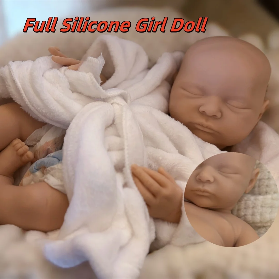 18 Polegada lavável laura sólido silicone bebe reborn menina boneca com pintado careca suavidade toque realista reborn bebê boneca