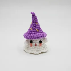 Halloween Home Decoration Handmade Knitted Witch Ghost Doll Ornament  Cute Pumpkin Ghost Keychain for Bag Pendant Christmas Gift