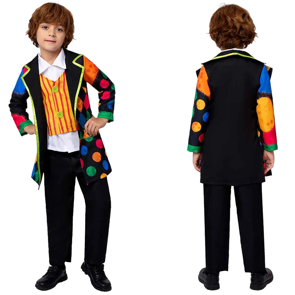 Déguisement de Joker Maléfique pour Enfant, Vêtements Cosplay, Masque, Clown d'Horreur, Costume de Performance sur Scène, Jeu de Rôle, ixde Barrage, Grill