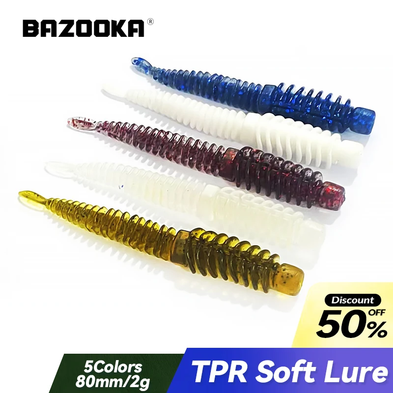 Bazooka TPR 80mm 2g Soft Lures Silicone Fishing Bait Wobblers Paddle Worm Easy Shiner Shad Swimbait Bass Pike Carp Pesca Winter