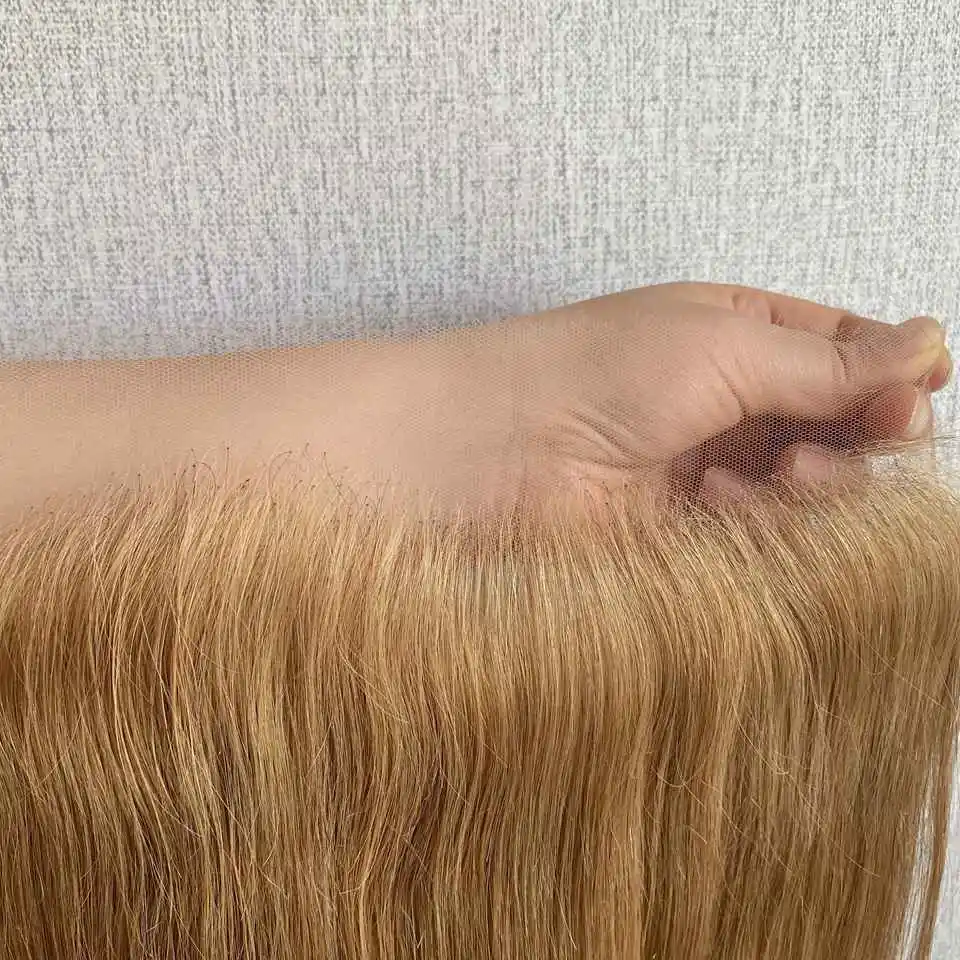 13x6 frontal gerade 27 # honig blondes menschliches Haar farbiger Spitzen verschluss 5x5 hd Spitzen verschluss nur Schmelz häute für Frauen vor gezupft