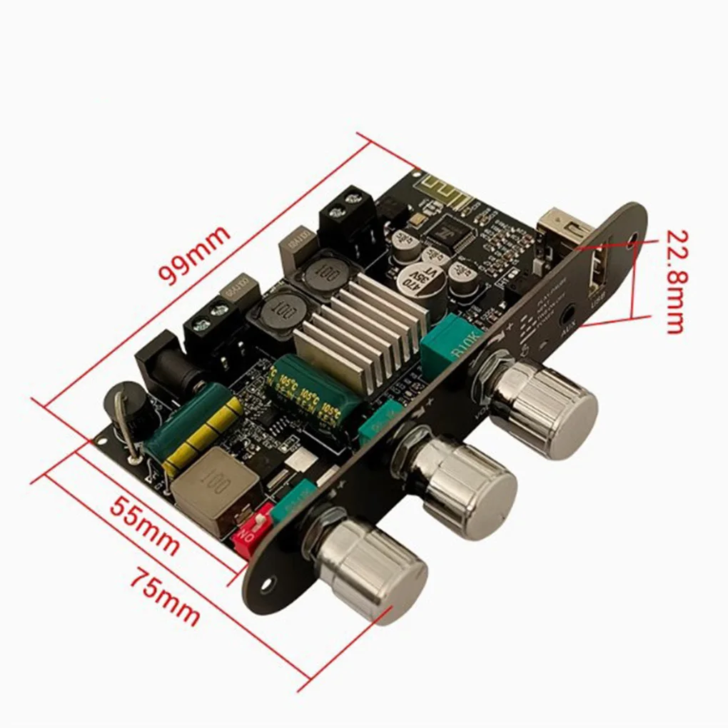 ZK-1001U أحادية 100 واط BT 5.3 مكبر للصوت لوحة تركيبية يدعم التطبيق AUX محرك فلاش USB USB كارت الصوت TPA3116D2 تيار مستمر 9-24 فولت