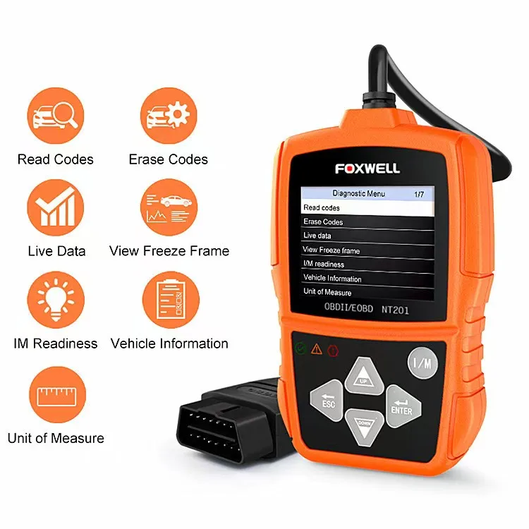 

FOXWELL NT201 OBD2 Scanner A1 Code Reader for Cars Trucks Check Engine Light Diagnostic Tool Clear Fault Codes Live Data