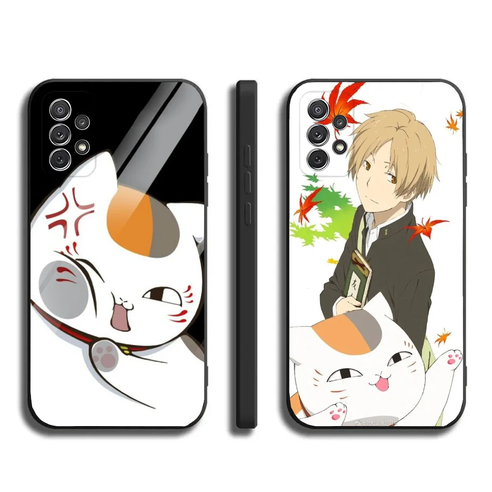 Sensei Natsume yuujinchou Nyanko Phone Case for Samsung Galaxy A13,A21s,A22,A31,A32,A52,A53,A71,A80,A91, Soft Black Cover