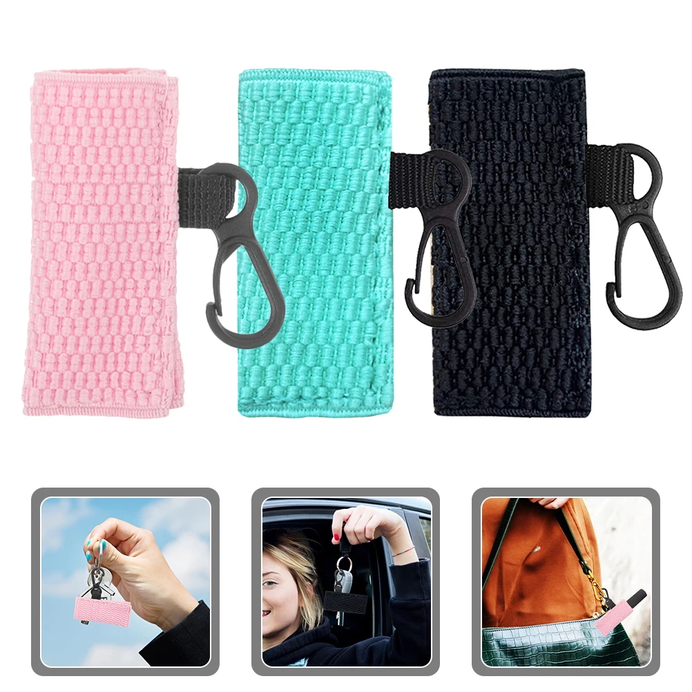 3 stuks lippenbalsem houder sleutelhanger gebreide mouw draagbare lippenstift glans zakje lichtgewicht reizen versierd lippenbalsem beschermhoes