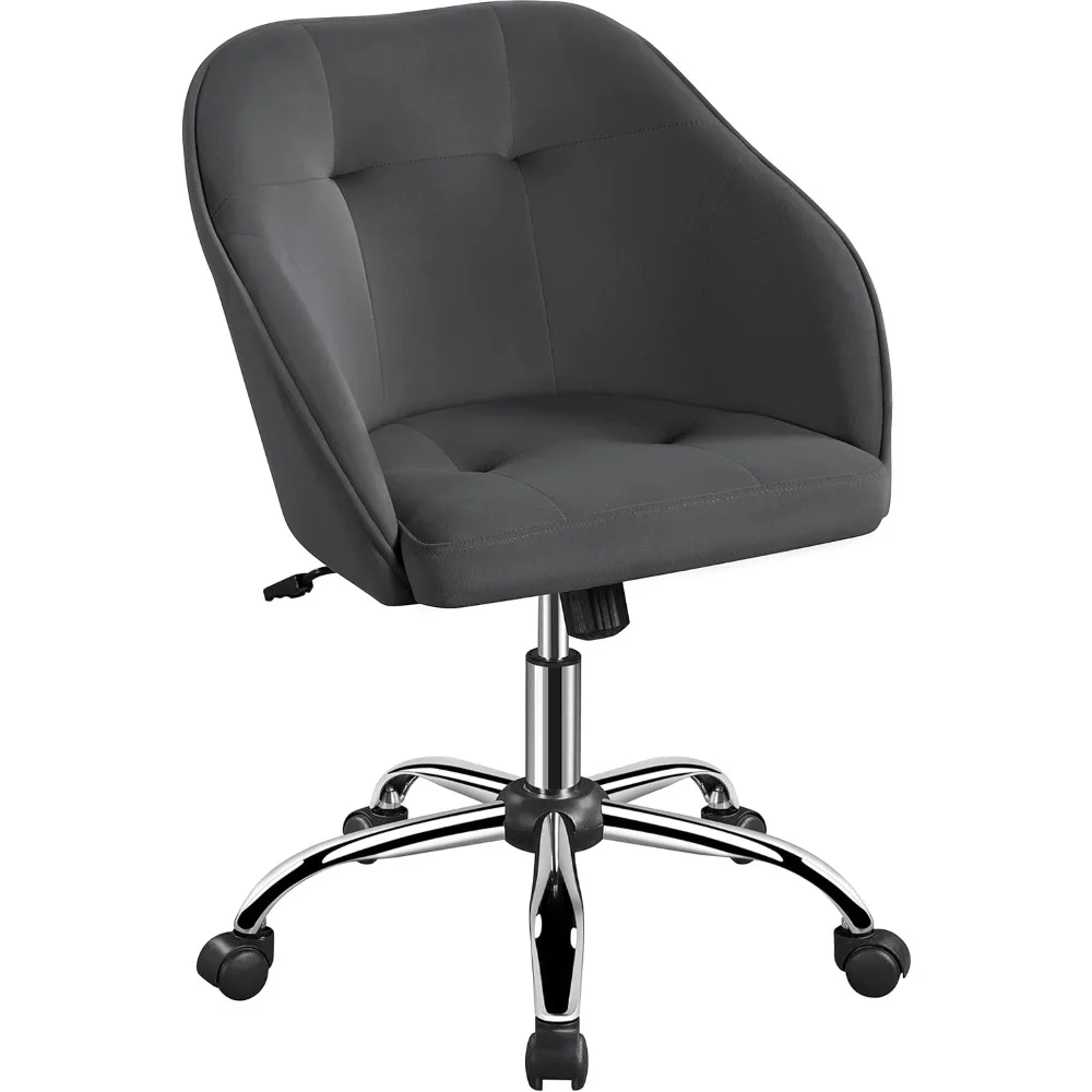 

Height Adjustable Mid-Back Office Chair | Swivel Large Seat Computer Desk Chair with Armrests & Wheels