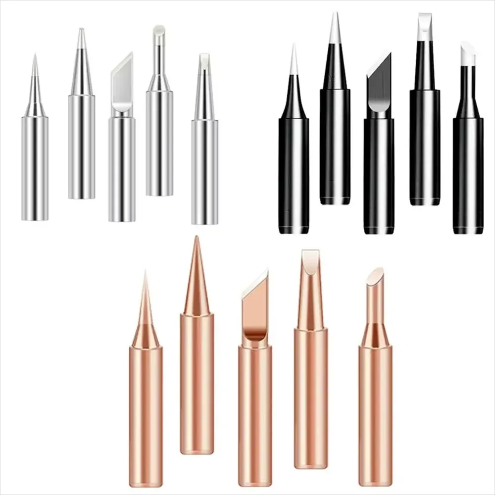 5pcs/15pcs 900M Soldering Iron Tips Set, Copper Core Electric Soldering Bits for 936 Soldering Station