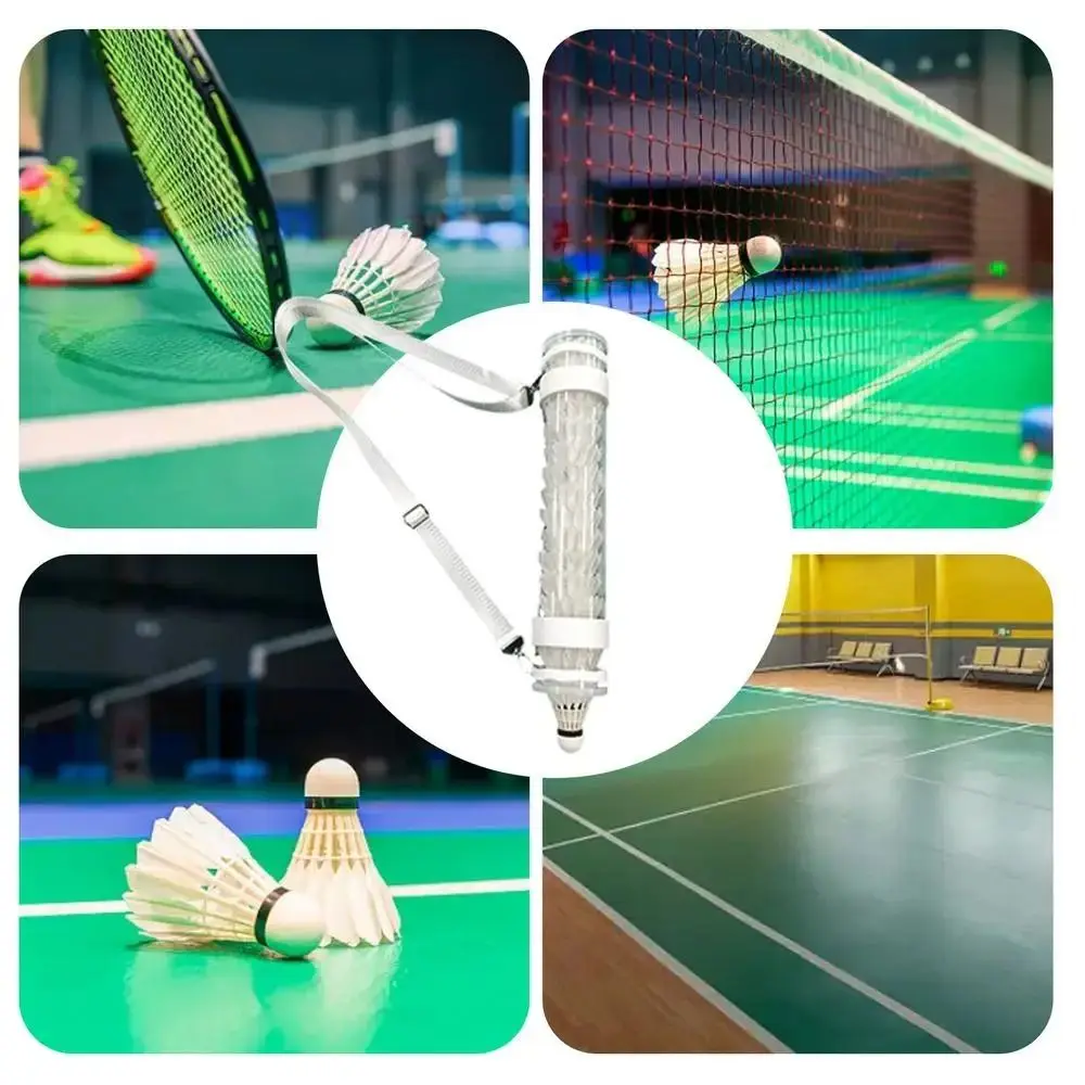 Magnetic Shuttlecocks Storage Tube Transparent Shoulder Strap Badminton Cylinder Durable Barrel Badminton Balls Holder - Image 3