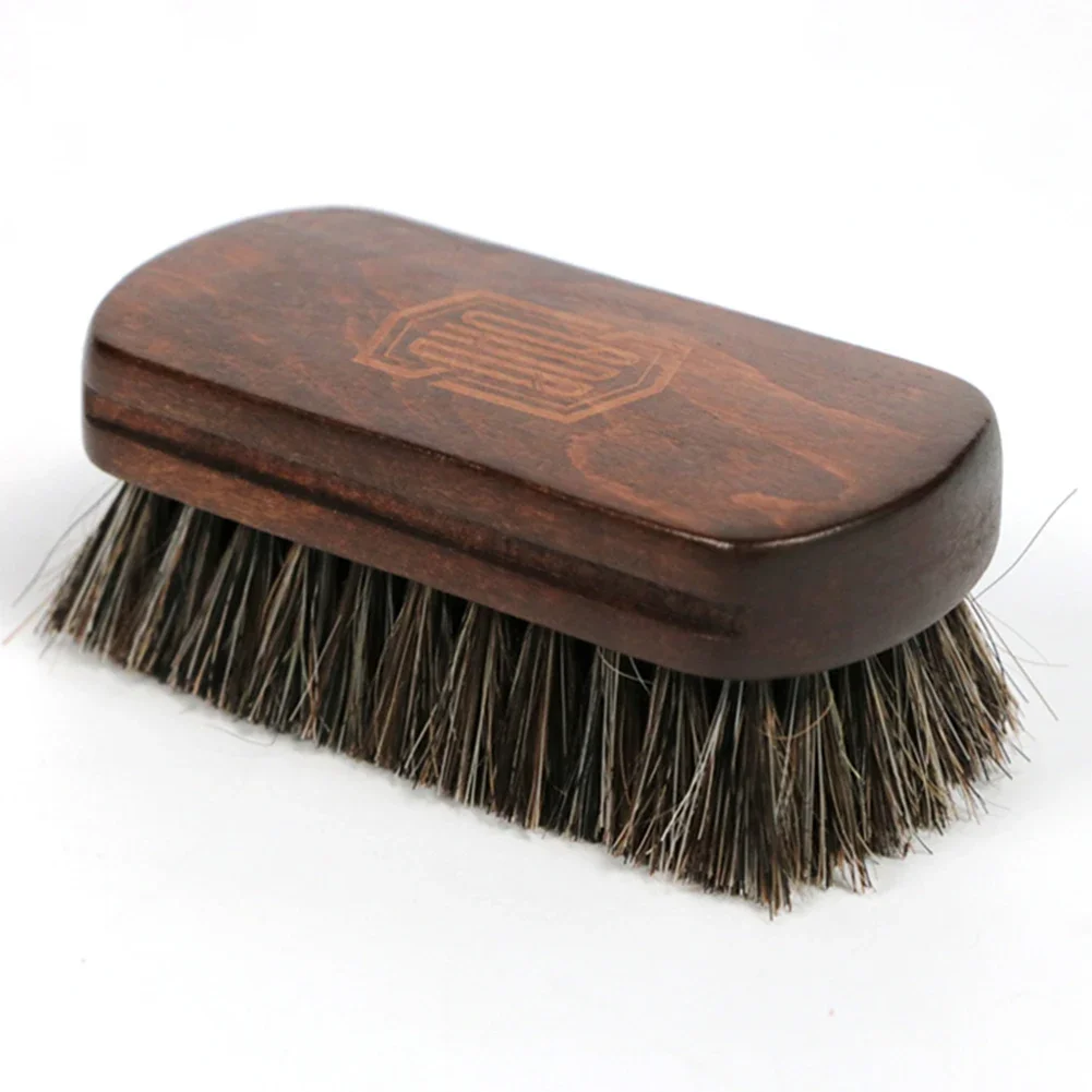 Horsehair Leather Textile Cleaning Brush for Car Interior Furniture Apparel Bag Shine Polishing Brush Auto Wash