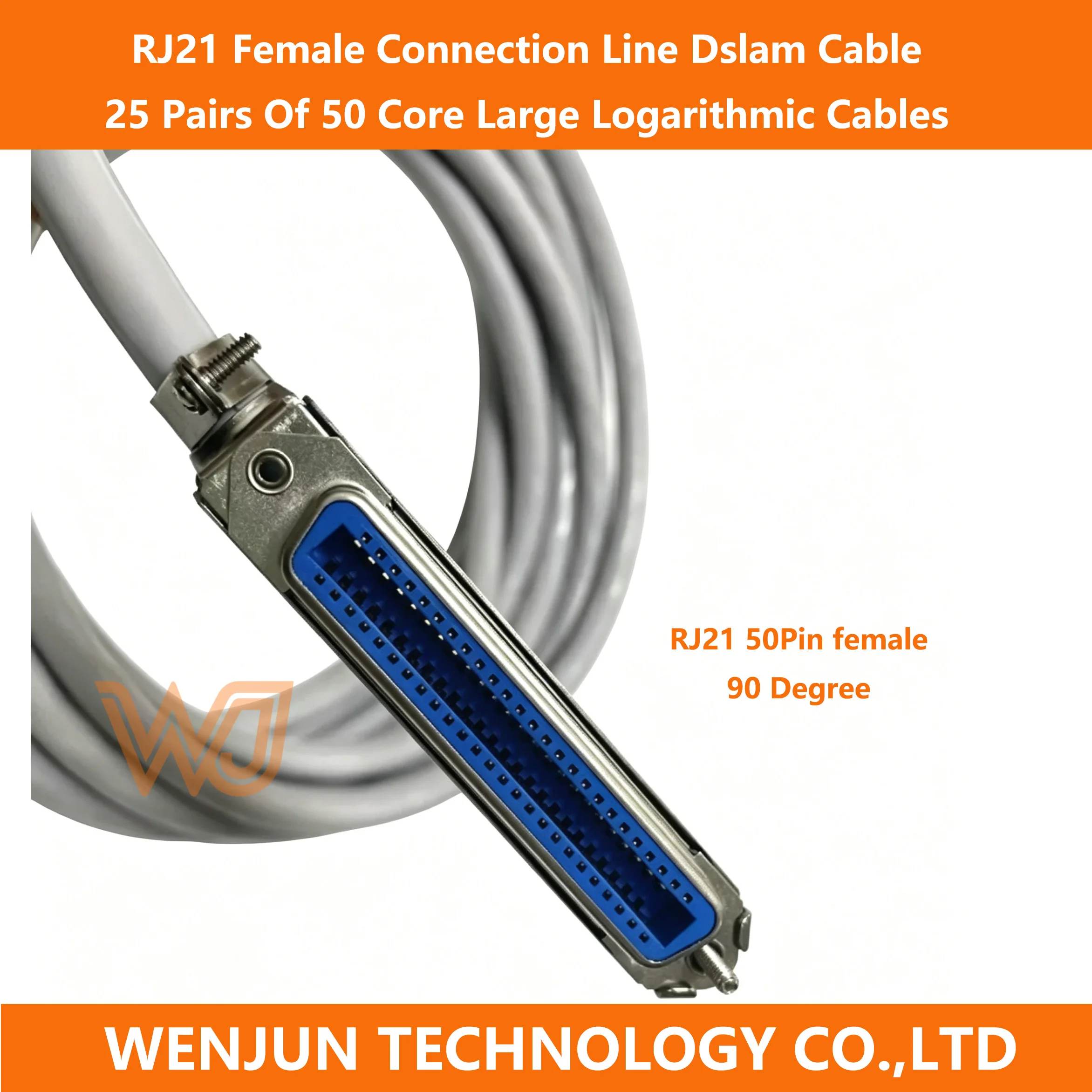 High Quality 25 pairs of 50pin Power Connector Cables RJ21 50pin Single Female head Cable Suitable for various switches