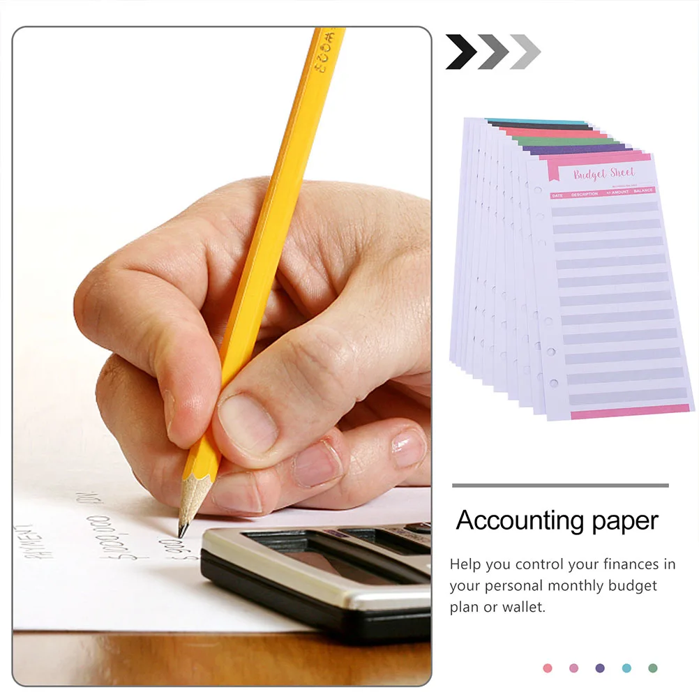 

40pcs Double Offset Paper Inserts for Budget Planner Cards Portable Monthly Finance Tracker Home Office Supplies