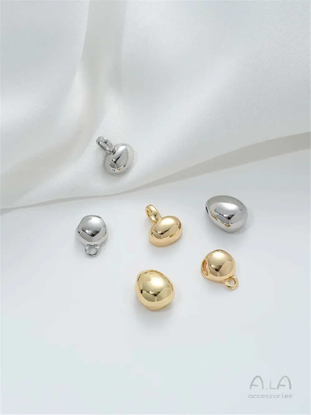 Clip ovalado chapado en oro de 14K, cadena de gotas de agua, colgante con agujero, hebilla colgante semicircular, accesorio de joyería hecho a mano DIY